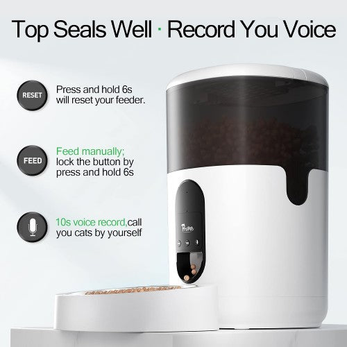 4L Automatic Pet Feeder, WiFi Cat Food Dispenser with Stainless Steel Bowl, App Control, Portion Control, Voice Recording for Cats, Small/ Medium Pets 4L Automatic Pet Feeder, WiFi Cat Food Dispenser with Stainless Steel Bowl, App Control, Portion Control, Voice Recording for Cats, Small/ Medium Pets